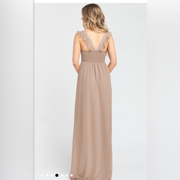 Show Me Your MuMu June Maxi chiffon dress sand dune color size large - Picture 3 of 9